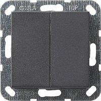 Переключатель самовозвратный без рамки Gira System55 2-кл. проходной 10А антрацит